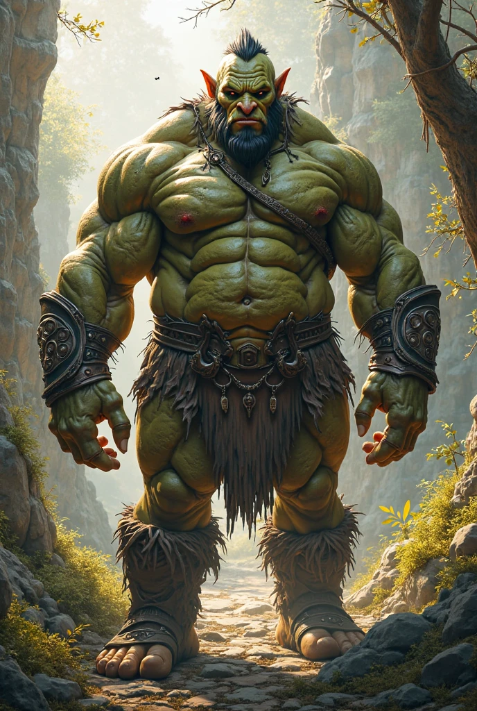 Green Skinned Orc、Warrior、male、Muscular々、Pompidou々
