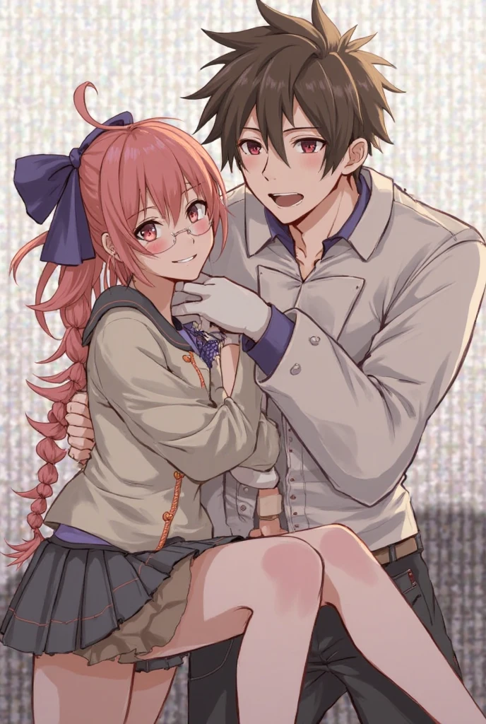 masutepiece, Best Quality,Illustration, Wallpaper, Ultra Detail, 32K, Little Face Lori、(((molesting)))、Detailed eyes, long brown hair、(((fear:1.5)))、(Teary-eyed:1.5)、(((cute detailed lace pink underwear)))、(blazers、Kilted skirt)、ample bust star))、inside in room、((Girl flipping up a man's skirt))