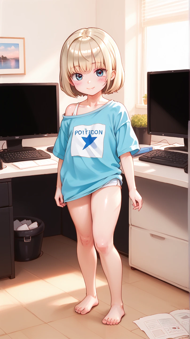 Female college student barechested