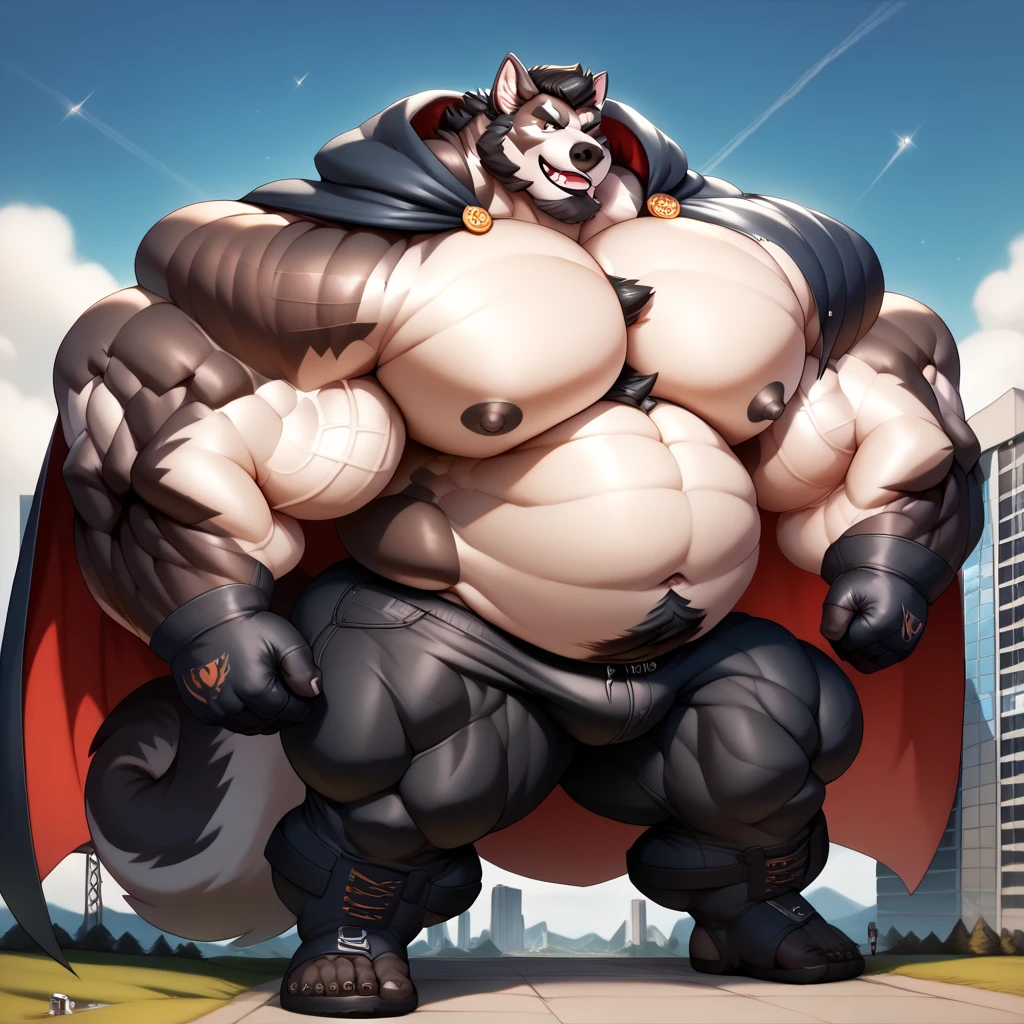 ((Masterpiece)),((Hight quality)),((Hught Detailed)),((Realistic,)) Anime Artistic masterpiece art, Morbid Obese bear while Anatomy of character, Hyper obese Furry character, Long shot photo, Real life (Massive, hairy) Obese citizen (massive obese, hairy, incredibly big looking), Anatomy of character, He is a fattening animal in which he has spent his entire life really fattening up for a fat contest, He is a policeman who was affected by a fattening ray that turns him into a huge, fat bear, already as big as a sumo wrestler, he is surprised but happy, tearing his clothes and exposing his thong, in the streets, Solo, male, de pie, canino, piel blanca, blue eyes, pelo negabello corto, ojos detallados, manos detalladas, lazo negro, sndo, dientes afilados, lobo, por darkgem, por mystikfox61, Masivo, enorme, poderoso, gigante, ancho, grueso, Oficina, bulto, entrepierna detallada