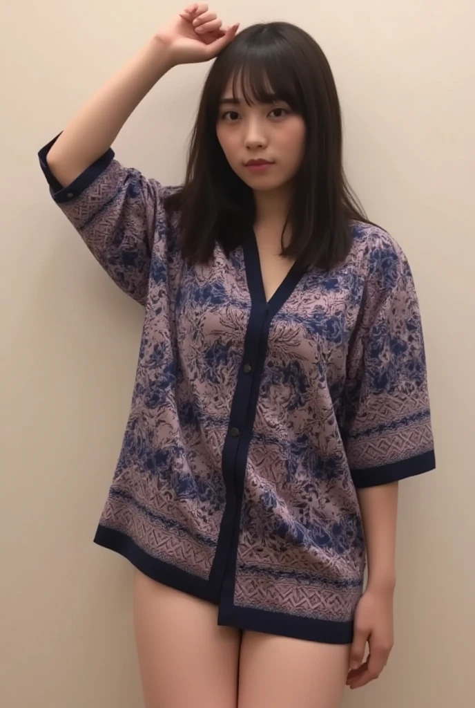 Magazine cover,Twin Tails,Beautiful sexy woman(Wear Bathrobe),,(Smooth skin),E7E48U,Small Breasts