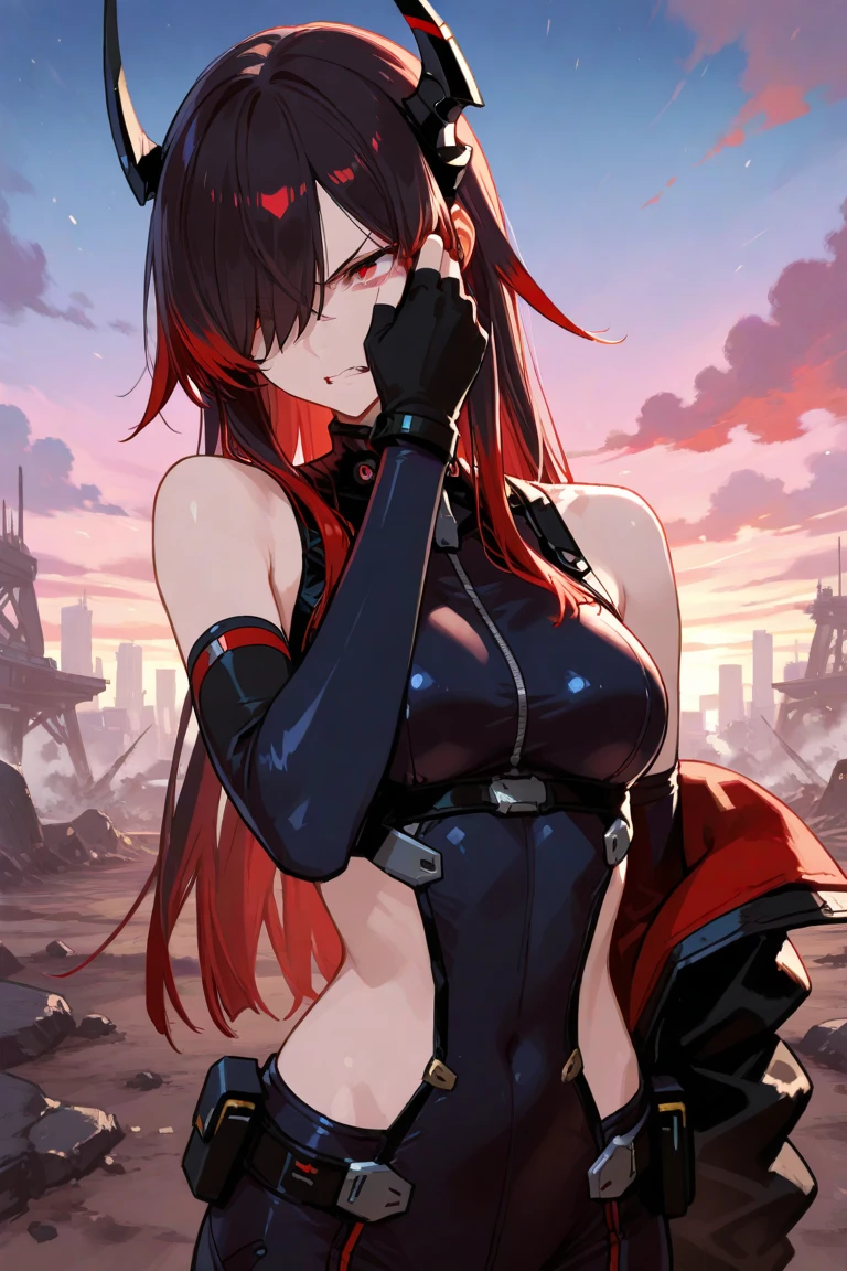 (1 Mechanical Girl)、highest quality、masterpiece、Super high resolution、(Photoreal:1.4)、RAW photo、1 girl、golden hair、glowing skin、(((1 Mechanical Girl)))、with a beautiful knife、（Blue Metal Bodysuit）、（fight fiercely against aliens）、fight fiercely、(beautiful forest background)、(battle with monsters)、(Small LED)、((Super realistic details))、Portrait、(Strong giant demon beast background),global illumination、Shadow、octane rendering、8K、super sharp、big breasts、The bare skin of the cleavage is exposed、Metal、intricate decorative details、Japan details、very intricate details、realistic light、(Mystical expression),CG Society Trends、red eyes、shining eyes、towards the camera、neon details、(mechanical limbs)、(blood vessels connected to tubes)、mechanical vertebrae attached to the back、cervical vertebrae mechanically attached to the neck、(Wires and cables connecting to the head)、gundam、Small LED、,mechanical thighs、two stock、（Hands are also made of machines）、（Attack of the monsters）、（injured in a deadly fight）、