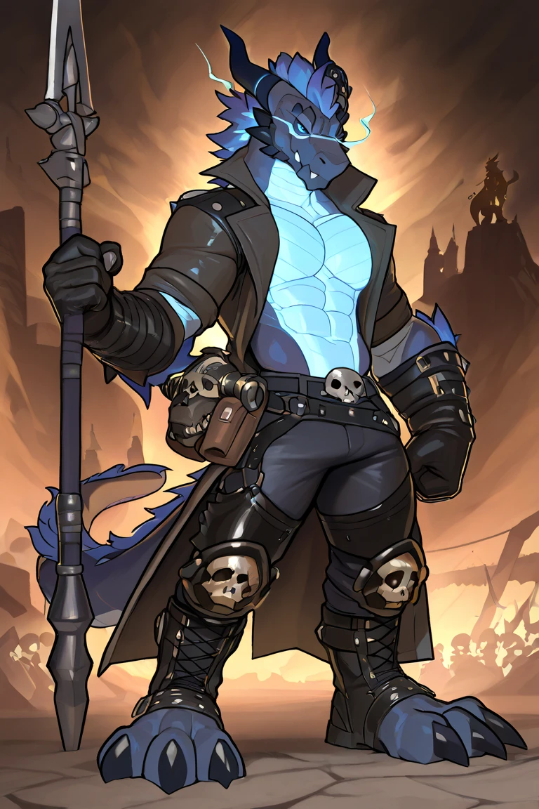 (high quality, highres, masterpiece), solo, by milkytiger1145:0.9, by garnetto:0.5, ruins, (Cerberus (Fortnite)):1.4, black pants, jacket, belt, claws, fur, glowing, glowing body, hair, standing, smug, looking at viewer, detailed background, muscular, <lora:Cerberus_Fortnite_Test_3:0.8>
