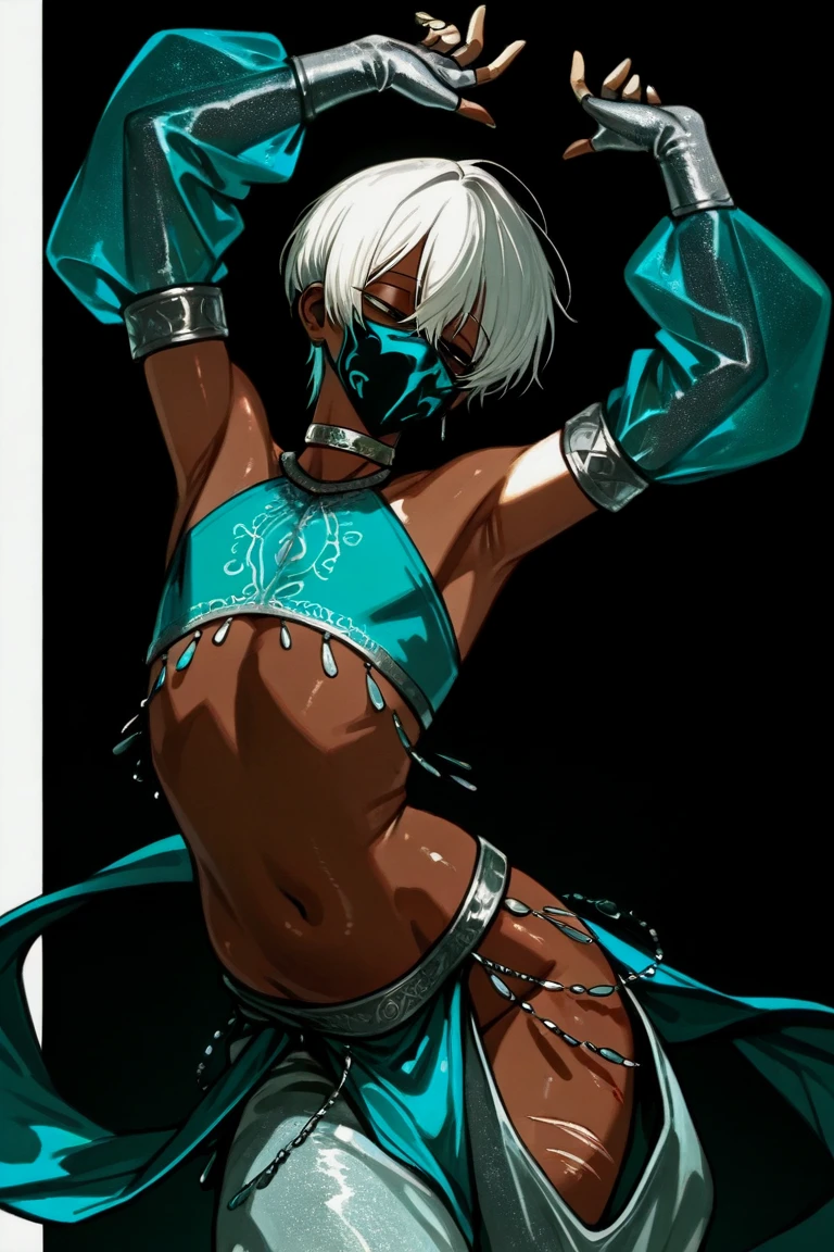 (masterpiece, best quality), intricate details, ahsoka (standing full body toe to head by wooden pole:1.2) iron collar, arms behind back, iron cuffs, shackles, bound, bondage outfit, harness, o-ring, bondage outfit blindfolded cover eyes, happy red cheeks, chain leash collar choker neck bell shackles wristbands bracers bracelets, cleave gag