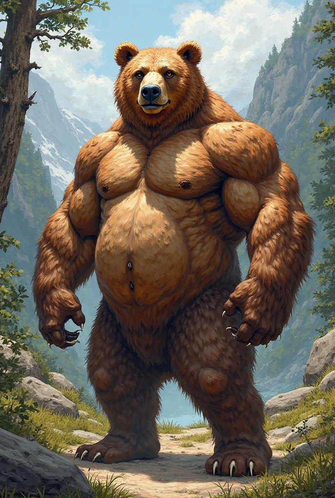 ((Masterpiece)),((Hight quality)),((Hught Detailed)),((Realistic,)) Anime Artistic masterpiece art, Obese muscle bear (massive obese, strong legs and arms, hairy, incredibly big looking) Long shot photo, Real life, bear (Massive, broad shoulders, strong legs and arms, hairy) Obese muscle citizen (massive obese, strong legs and arms, hairy, incredibly big looking), Anatomy of character, Tensei Shitara slime Datta Ken, Real life, Anime serie, Anime Dungeons and Dragons character, Obese muscle Obese normal Werebear man, full body pic (obese, strong legs and arms, very hairy like a bear) normal Werebear man. Obese muscle fat man (bulky, wide, broad shoulders), Citizen obese Werebear Man.
