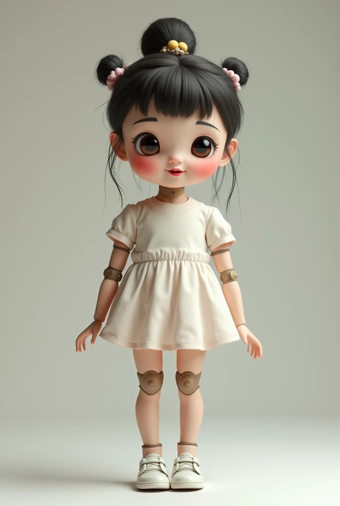 (Obra prima), (Pixar), retrato de corpo inteiro, olhando pra frente, with small feminine aesthetic appearance, pequenos seios, a roupa deve incluir saia muito curta, mostrando calcinhas fofas,. Ela deveria sorrir timidamente enquanto se alongava, dando a ela um visual safadinho
