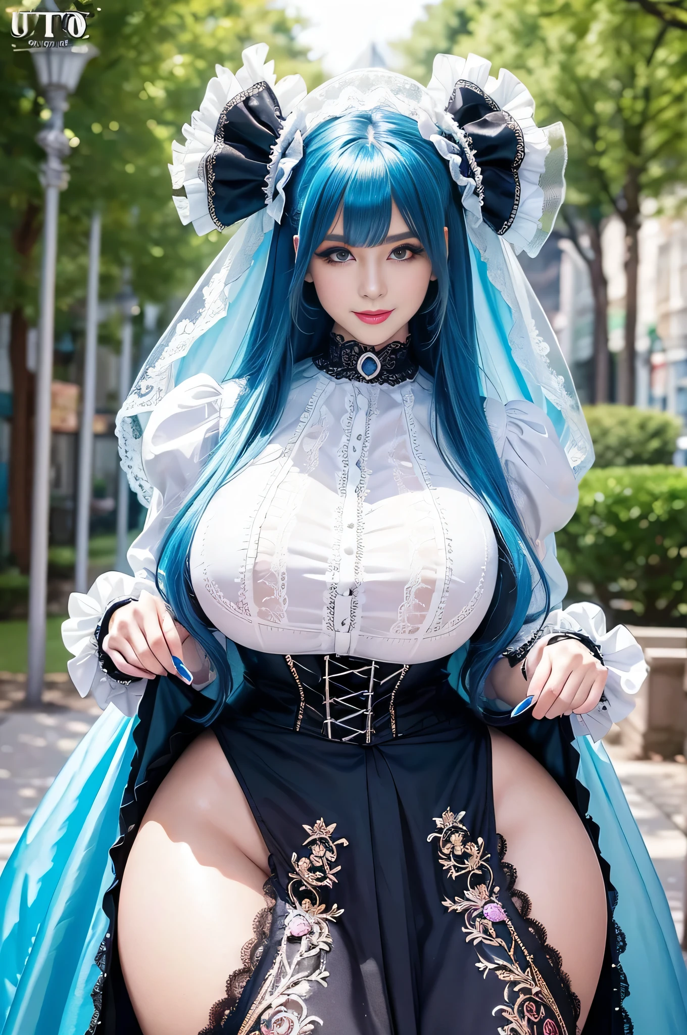 wet, lactation, cum, hearts particles++, nsfw+++, white short hair, high heels cute student, sexy, blush, sexy pose++, enormous breasts, wide hips, visible pussy, visible nipples, stockings , (masterpiece, best quality, supeior quality, intricate details, beautiful, aesthetic:1.2), high quality, 8k, RAW, ultra details, extremely dellicate and beautiful, real shadow, (dark colors:1) (challenging look), (dinamic pose:1.8), photorealistic, highly detailed painting, award winning painting, marvelous painting, artistic style, stylized, full body, kawaiitech, (((blue hair))), long hair, ((((sakura in hair)))), pastel colors, kawaii, large breasts, cute, kawaii, adorable, Flirty, clouds, blue sky, sun, landscape, (((city street))), daytime, sakura trees, perfect hands, cinematic light, maid uniform, frills, lace trim, ta hairband, sneakers, white shoes, thighhighs, striped legwear, earrings, sakura earrings, striped thighhighs, pink thighhighs, standing, legs apart, panty shot, leaning forward, ((cutesy pose:1.5)), kawaii pose, cute colors, glitter, ,shimapan, cotton panties,kawaiitech, pastel colors, kawaii, cute colors,Detailedface,Detailedeyes