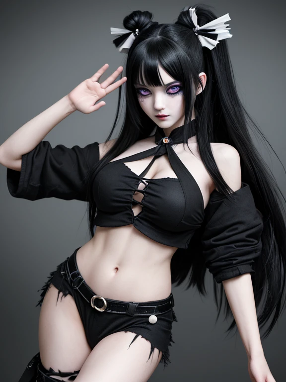 An ultra-high picture quality、Black and shiny hair shoulder-length、slim figure、Sheer blue shirt、Tight white skirt、Black and naughty bra showing through、Pants are visible through the skirt、The legs are long and thin