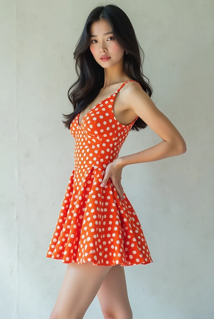 Cute cartoonish girl with amazing dress