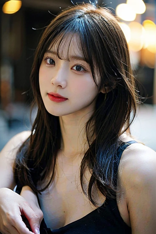 (8K, Photorealistic, Raw photo, of the highest quality: 1.3), (1girl in), Super beautiful, (Realistic face), (brown hair、long hair), Beautiful , Glare that captivates the viewer, Beautiful expression, Beautiful breasts, (Realistic skin), Be...