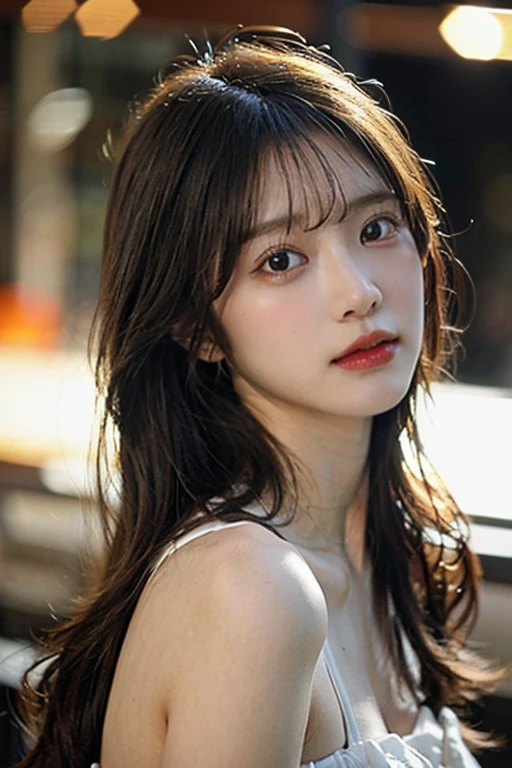 best qualtiy, 超高分辨率, (realisticlying:1.4),cute hairpin,Baoyu Girl,European style apartment,(flatchest:1.2) ,A pair of clear and moving peach blossom eyes,Royal Sister,sunshine on face,Big wavy hair,(choker necklace:1.2),(Fair skin:1.4),a sense of atmosphere,a beauty girl, ssmile,head straight-looking at viewer, closeup cleavage ,(Photorealistic:1.4),1girll,Sexy,(Upper body:1.4),(Wet body),(:1.2)