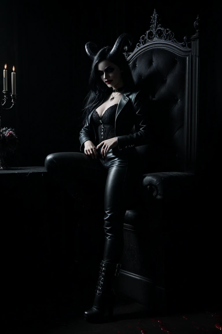 indian women, aged 25, white skin, long black hair, horse jockey black tight dress, full sleeve black, black tights, black pants, black boots, black gloves, rolex watch, sitting on a chair, looking straight, photo, realistic, chained to a wall in a flooded underground dungeon, hands chained above her head