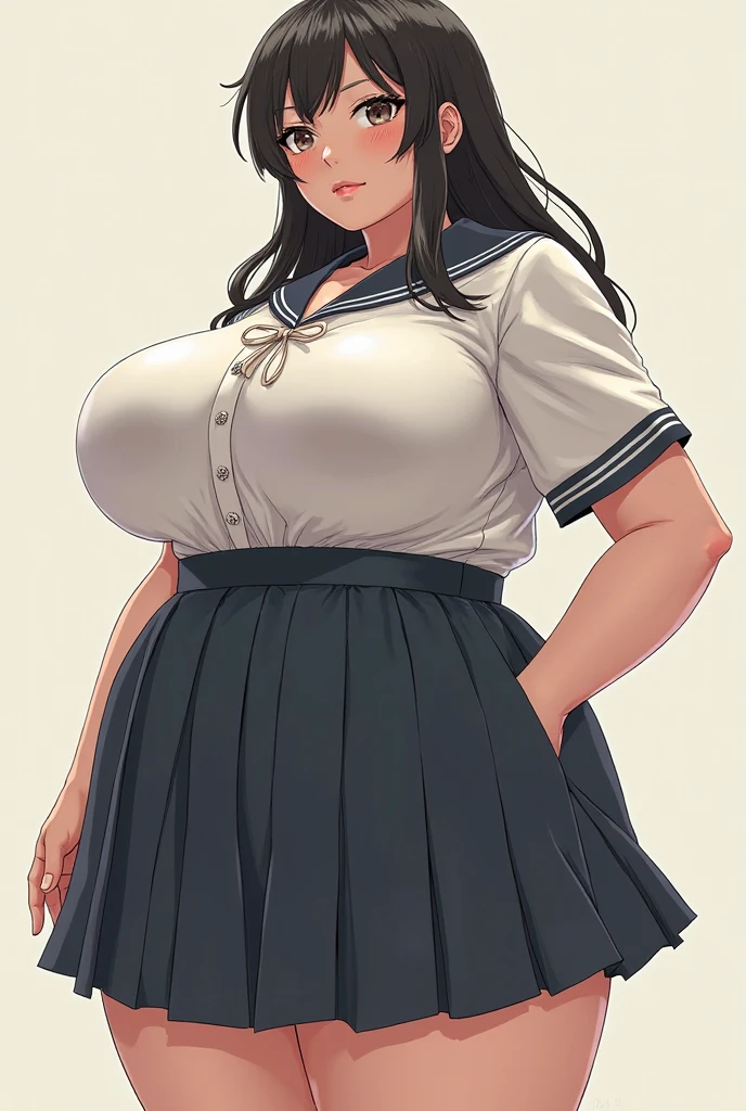 ( highest quality:1.4), (Super detailed:1.2), {figure,like a painting}, {studio light, like a painting}, [best shadow],
(Konishi CSA)_(Shizuma CSA), (Alpha CDE:1.3)_(Gamma CDE:1.15),
break
(perfect anatomy), (symmetrical eyes, Super detailed eyes, beautiful eyes), (sharp eyeliner, Super detailed face, beautiful face), (brown eyes),
break your nice hands, perfect hands, Guido Daniele&#39;s hands,(super big breasts:1.5)
break 
1girl, alone,
break
フブキKC, (Fubuki) uniform, (white) serafuku, (Turquoise green) sailor collar, (pink) very short pleated skirt, (white) knee socks, shoes,
break
looking at viewer, cowboy shot, towards the audience, naughty smile, (big,port,on the sea), Are standing,
break、