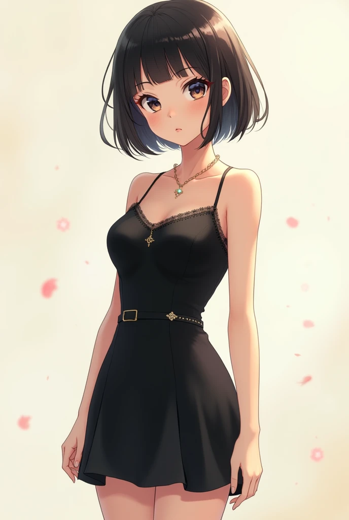 (Pink camisole　Pull up your skirt to show your panties　Gravure Pose　Very detailed down to the smallest detail　clear outlines　Beautiful face　Beautiful skin)  thin-waist　A slender　ribbed　skinny limbs　teats　cleavage of the breast　Beautiful breasts　a short bob　Uterine mouth　Beautiful fingertips　Anime style