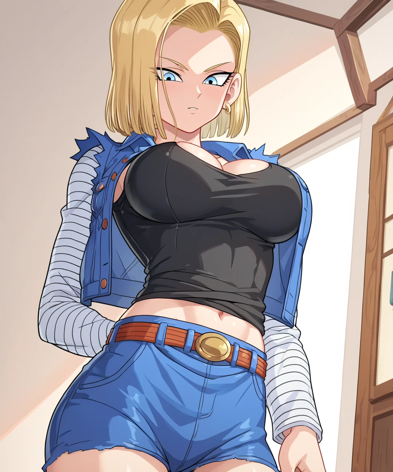 A woman in a panda costume posing for a photo, seductive anime girl, sfw version, thick, Android 18, OPPAI, breasts covered and sfw, lindo sexy, female protagonist, Insurance for work, sfw huge breasts