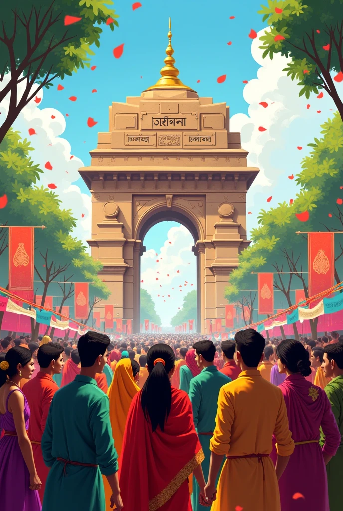 Culture and heritage independence day simple 
drawing