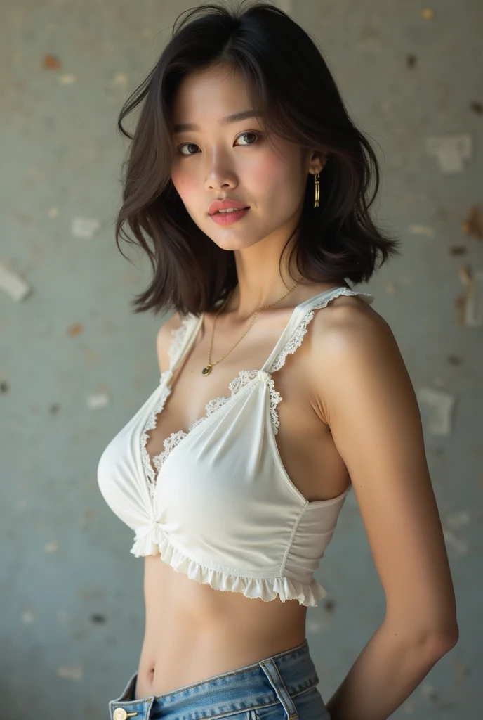 Dark brown hair、Light brown eyes、Japanese actress、 Lady、I40歳くらいです..、(Intricate details:1.2)、(Which is the top????:1.4)、 (Ultra-high resolution:1.2)、Ultra-high resolution、(Finely tuned)、(Detailed facial features)、Hmph、8K resolution、D cup size breasts、Long Hair、ロサンゼルス Shade Awning サン&Shade Awning、Terrace Cafe、Cafe tables lined up、Cafe chair、relax、、,Full body photo、Head to toe shot、Beautiful legs、White camisole、mini skirt、Blackpink Jenny I、Take this photo、Beautiful legs、she, Fashion Hub, Attention to detail, Very detailed, Realistic, Hourglass Shaped Body, Obscene pose,Leaning against a wall、Please lift your chin up a little.....、Poses that make you feel weak、Are crying、Deep sorrow、My eyes and cheeks are wet with tears、A cafe surrounded by white flowers、Very sandals、Place your elbows on the table、Place your chin on your hand、