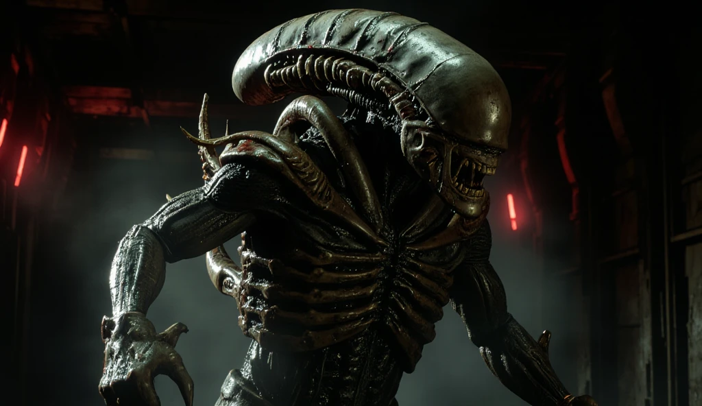 (((Extreme close-up Xenomorph Alien the eighth passenger Bright brown color surreal and cinematic images Color Splash images)),(((Front Images)))