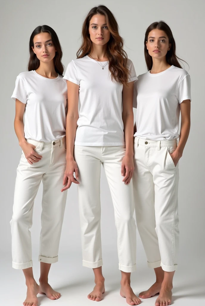 arafed topless woman in a white sheer shirt and grey unbuttoned pants standing in front of a blue wall, kirsi salonen, magdalena andersson, wearing a blouse, magdalena radziej, wearing a white blouse, moleksandra shchaslyva, niele toroni, photo of džesika devic, serena malyon