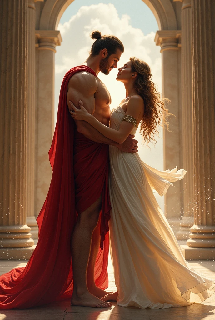 A roman FEMENINE BOY OR TWINK BOY GAY getting married with an old roman in a rome palace
