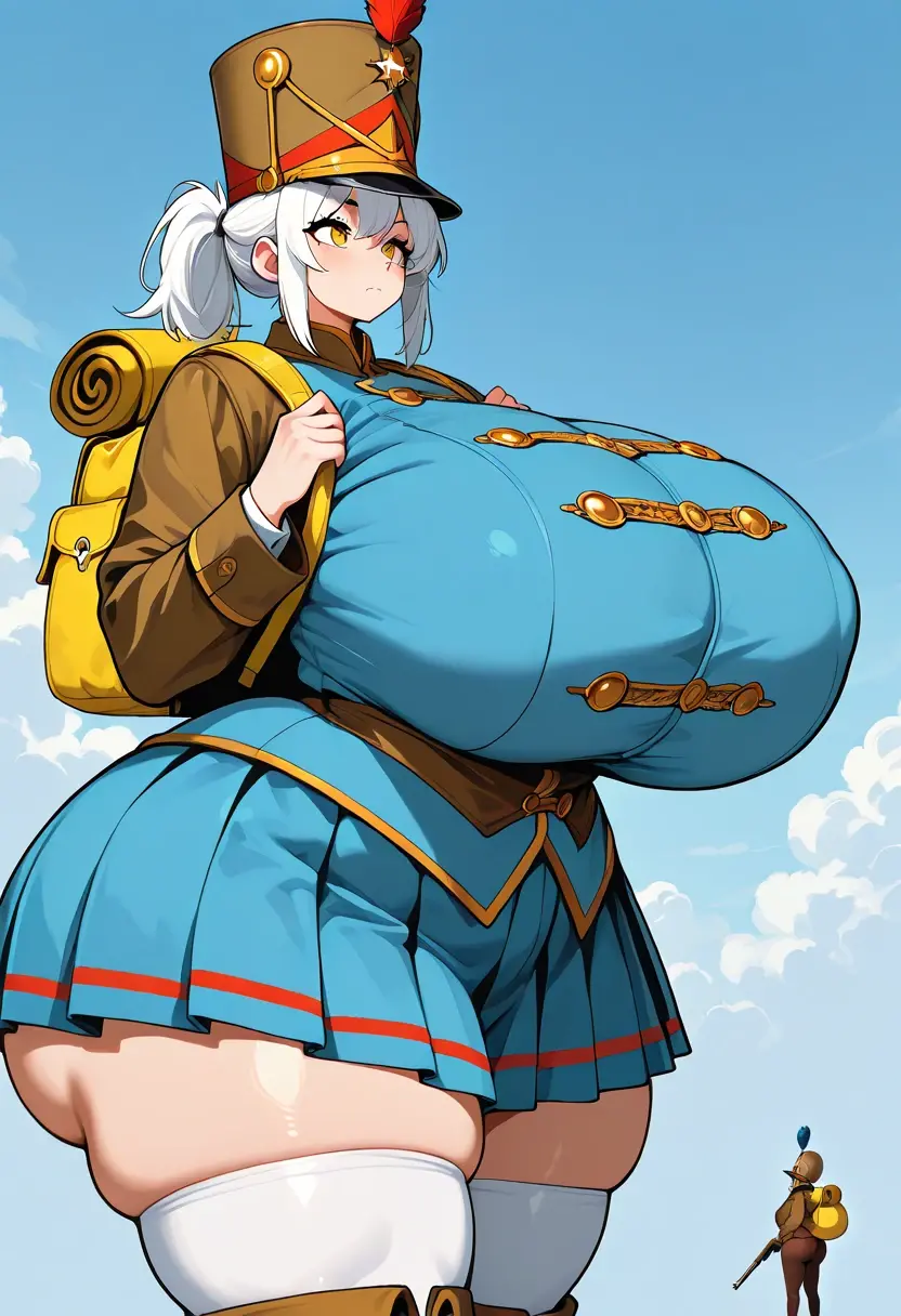 Huge round, Fat belly ((down to Knees(