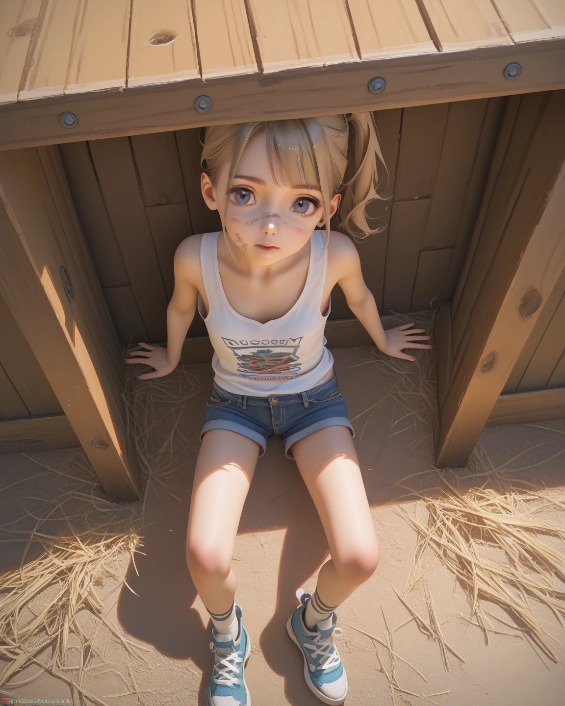 /imagine Stella(a girl )realized her song brought not just joy, but togetherness too, in the desert,cartoon style,