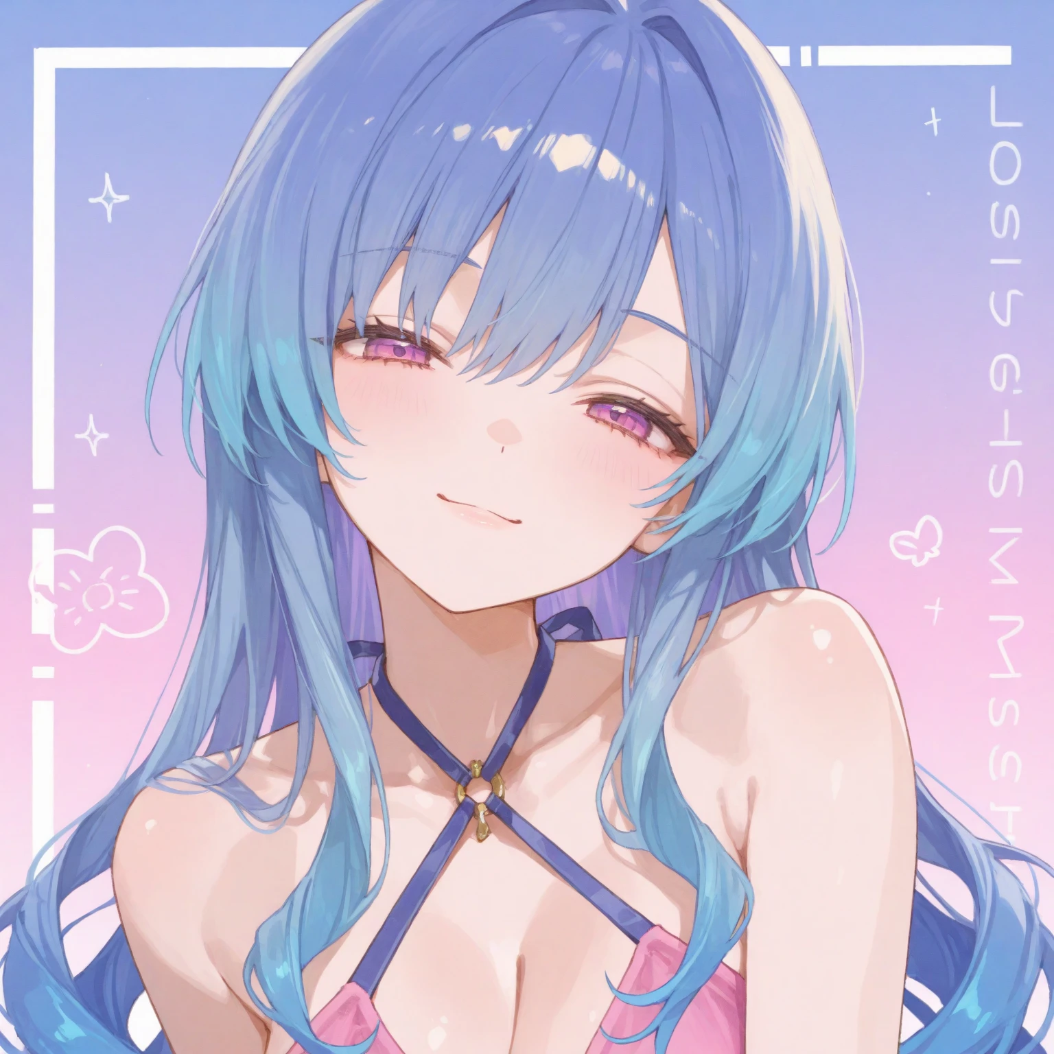 Swimwear、girl、White background、look up、Shy pose
