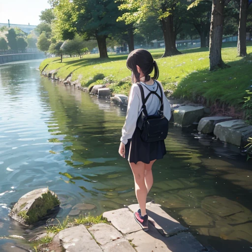 One Girl、(Japanese、Girl、Reflecting the entire body)Peeing、Outdoor Exposure