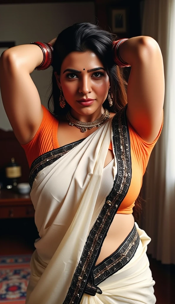 Old India 25 years old girl wearing a white saree is being burned by many men, cinematic photography, eye level camera angle