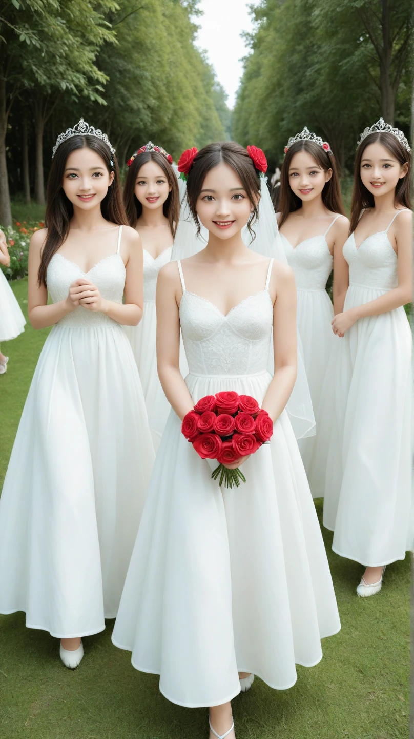 Girls in white dresses