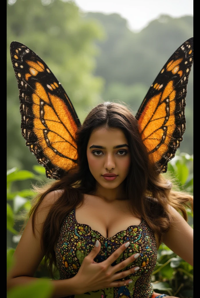 Hansika Motwani is a butterfly . Real Butterfly, butterfly wings. Sit on leaf. Butterfly skin, big wings. Huge wing. She is a butterfly, she is an insect.