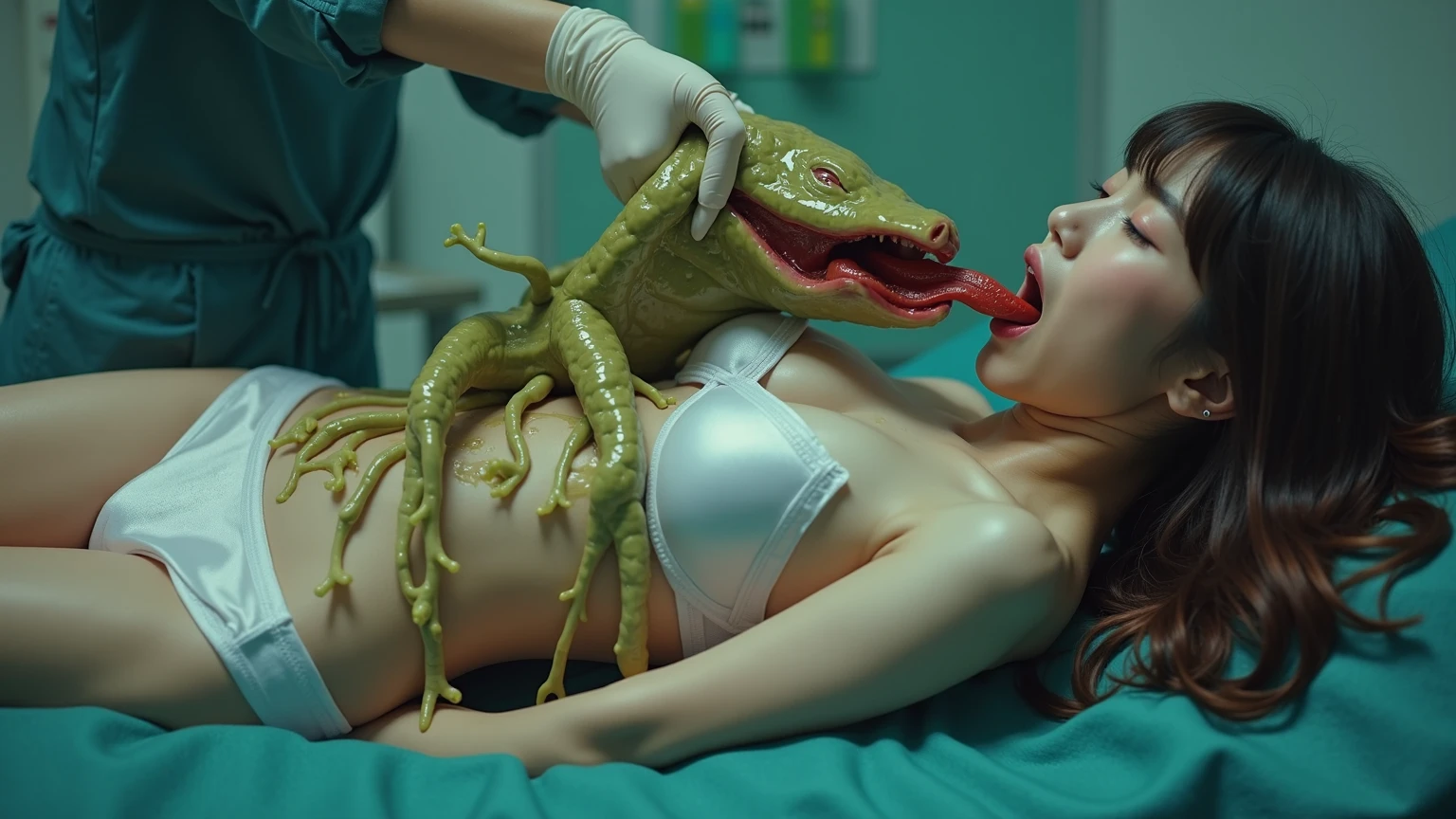 ((Browsing Caution))、masterpiece、最high quality、high quality、Best image quality、8k、最High resolution、High resolution、Realistic human body with attention to detail、Detailed and realistic skin、Realistic face in every detail、Realistic reproduction of every detail、Detailed and realistic lips、Detailed and realistic teeth、Realistic ears with great attention to detail、Realistic hair with attention to detail、Realistic breasts with attention to detail、Realistic areola with attention to detail、Realistic nipples with attention to detail、Realistic pussy down to the last detail、細部までリアルなvagina、Detailed and realistic clitoris、Realistic anus down to the last detail、Realistic female genitalia down to the last detail、Realistic hands with great attention to detail、Realistic fingers with attention to detail、(Beautiful Hands、thumb1reference4)、((Japanese Model))、((Elementary school girl))、((Junior.Idol))、((Teen))、((Young Face))、(Black Hair)、(Random Hairstyles)、((whole body))、((Full nudity))、((Small breasts))、((immature body shape))、(whole body光沢肌、Fair skin)、((超巨大な触手モンスターとSexする少女))、((Girl raped by giant tentacle monster))、((The tentacles of the tentacle monster wrap around her body....))、((Mucus drips from the tentacles.))、((A girl whose body is restrained by the tentacles of a tentacle monster))、((Sex(Inserting a 30cm thick tentacle into her pussy)))、(((Sex(Inserting a 30cm tentacle into the anus)))、(((Sex(信じられないほど巨大な触手をvagina内に挿入します)))、((Sex(Insert a thick tentacle to widen the pussy))、((Sex(Inserting a giant tentacle into her pussy makes it explode))、((Sex(A giant tentacle is forced into her pussy))、((vagina、Uterus、Urethra、vagina粘液))、((Outdoor))、((Unpleasant expression、Sad look、Painful expression))