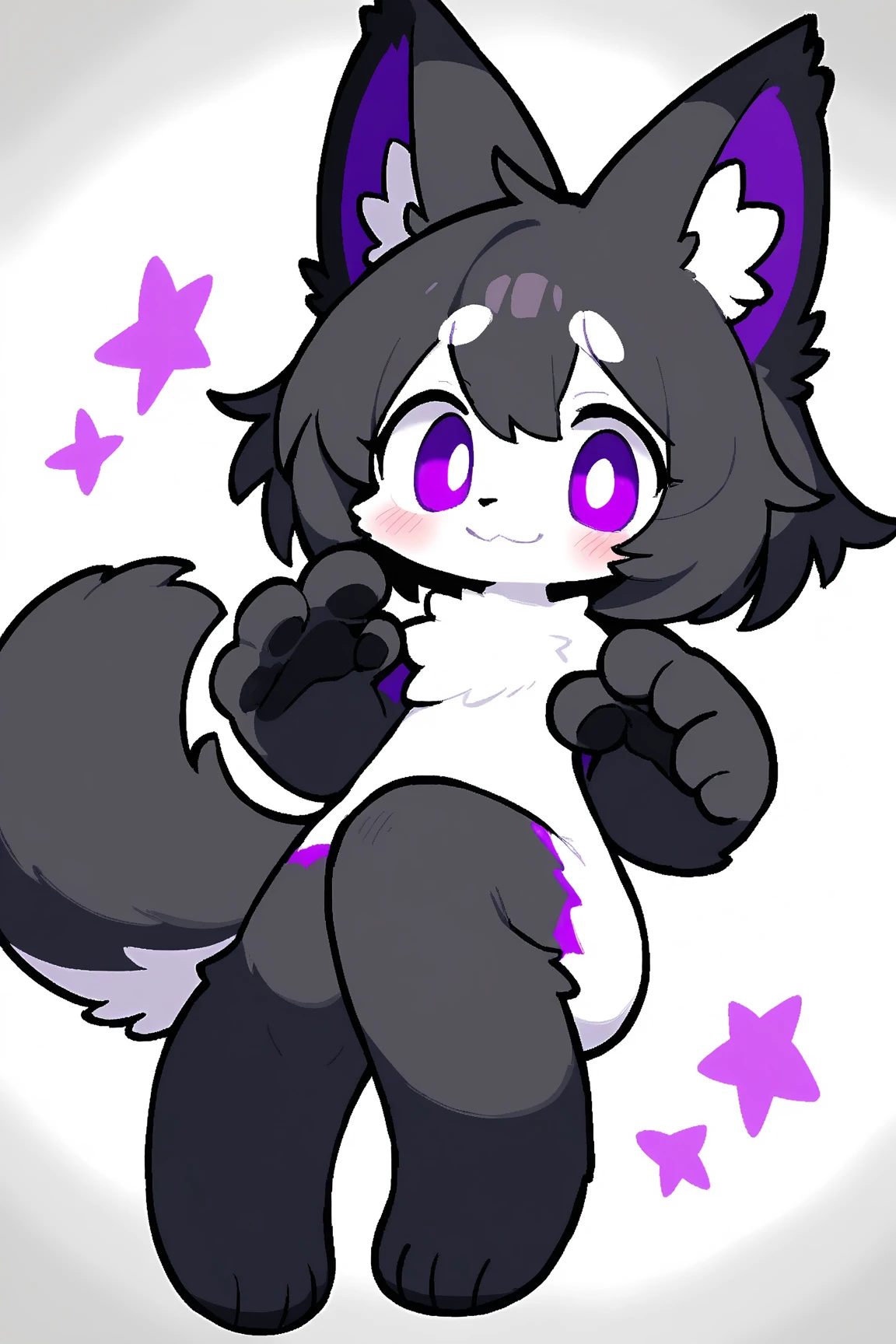 Furry male, eyeliner, eyelashes, (((black eyeshadow))), ((male focus)), lynx, (((purple fur))), (purple hair), furry, cute fangs, cute, medium hair, furry, anime style, fluff, fluffy, thuft, disheveled, realistic fur, detailed, detailed shadows, cheeks fluff, ((fullrender)), <3 eyes, icon portrait, avatar icon, only face, smug face, ((super fluffy)), (upper body), one fang, ((shoulder fluff)), ((shoulder tuft)), ((hairy body)), (((fluffy body))), (((furry body))), thicc thighs, detailed hands, yiffy, teasing face, ((bedroom background)), (((kemono))), ((leg warmers)), ((arm warmers)), upper body, seductive pose, solo focus, ((by jinxit)), claws, blush, :P, all fours, (by kilver), hair accessories, hair ornaments, collar, earphones, armband, back view, anus, hands on butt, paw pads, ((genitals)), simulating movement,