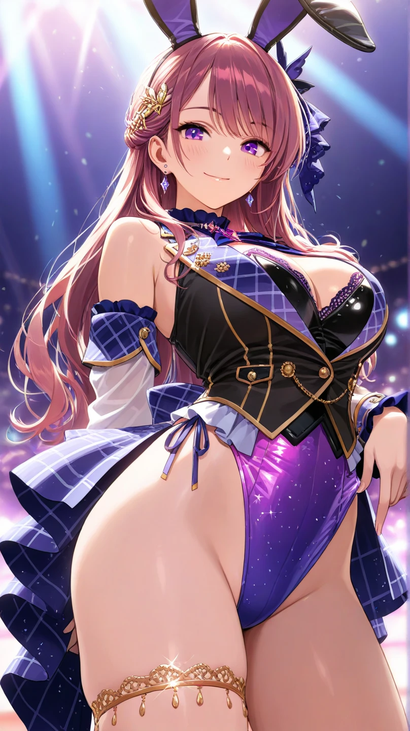 A girl is looking up at the starry sky alone、Large Breasts、Cleavage、Sailor suit、ponytail、Brown Hair、18-year-old、high resolution、High resolution、Sparkling、smile、Slim and sexy body line、look back