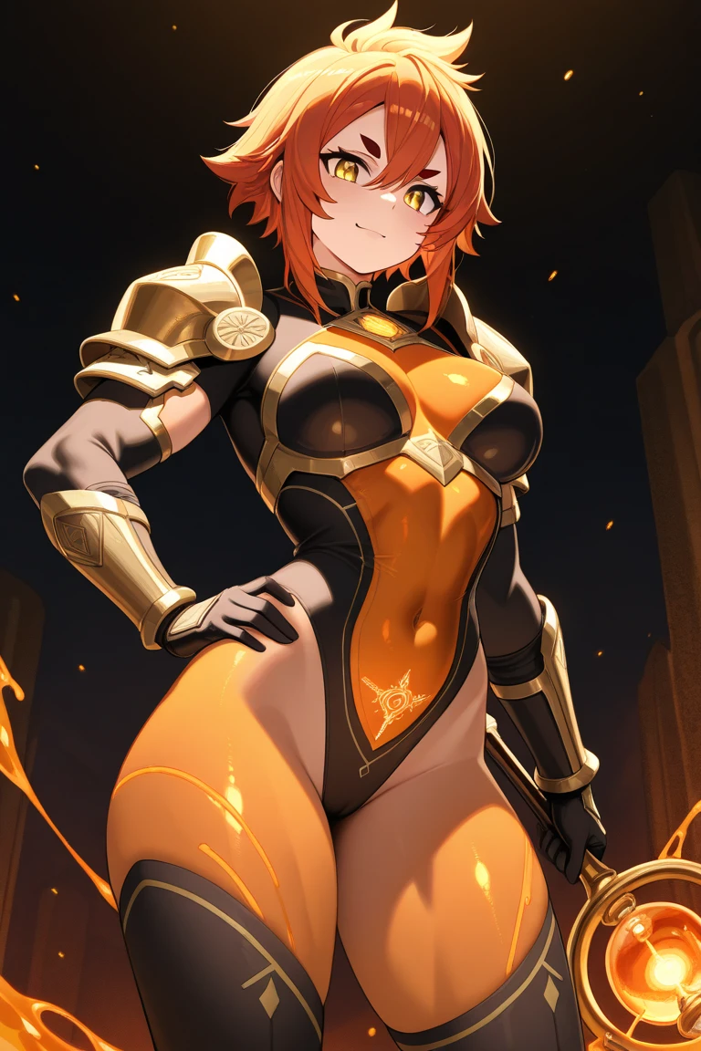 Darkness、ahegao、smile、Ultra-detailed illustrations、Ultra-precise expression、masterpiece、Highest quality、ultra High resolution、High resolution、Hiromitsu Takeda Style、White background、Simple Background、whole body、One girl、solo、Completely naked、Open your mouth、Erect nipples、Choker of Hearts、White Breath、Sweat、Glowing Skin、shiny skin、Front angle、View your viewers、stand、barefoot、Raise both legs、ksdarkness, ponytail, x hair ornament、armor, shoulder armor, bodysuit, black gloves