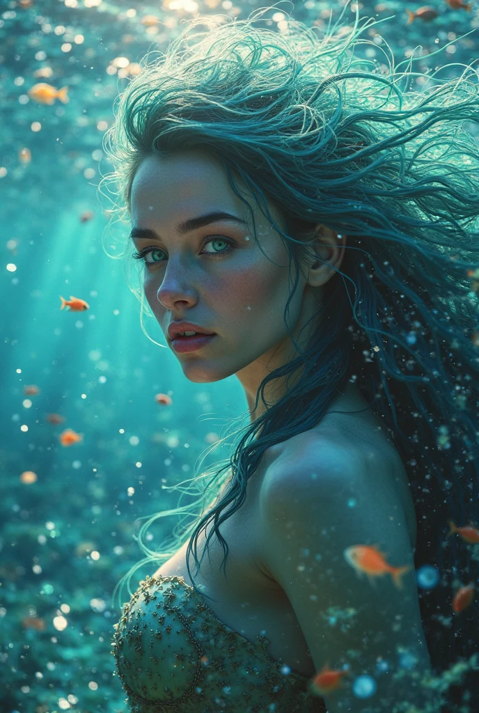(masterpiece, best quality:1.2), (realistic), photorealistic, high quality, super detailed, 8K Ultra HD, beautiful and sexy Bioluminescent woman with a slim figure medium teardrop breasts, long hair, swimming, beautiful flowing Bioluminescent flowers forming a beautiful woman, full depth of field and realistic textures, underwater environment, ray of moonlight, cinematic lighting, vivid light, vibrant color, dw01-3400
