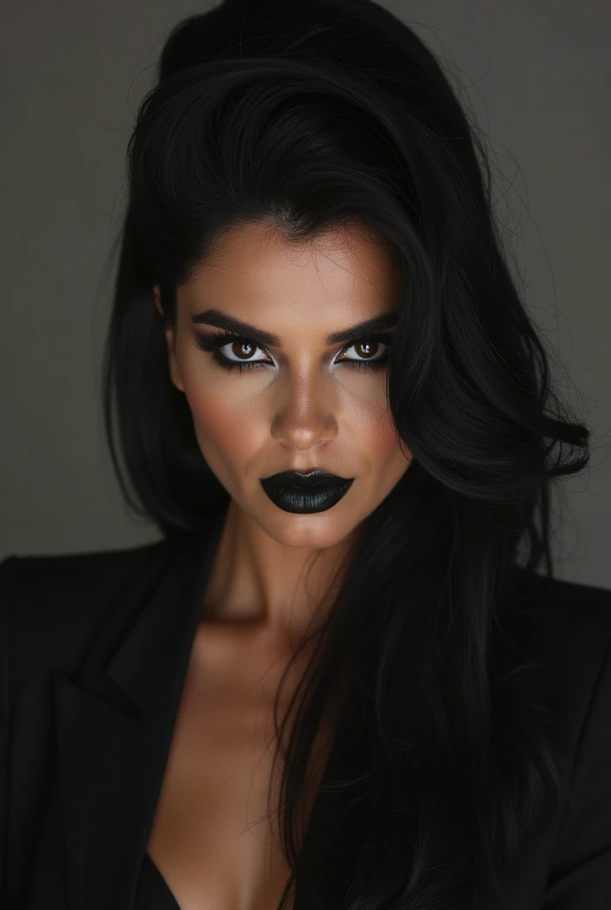 Real Life Image Natural Young Woman 1 Dark Brown Skin With Black Lips Hair Tied In Ponytail Replay Now Without Clothes