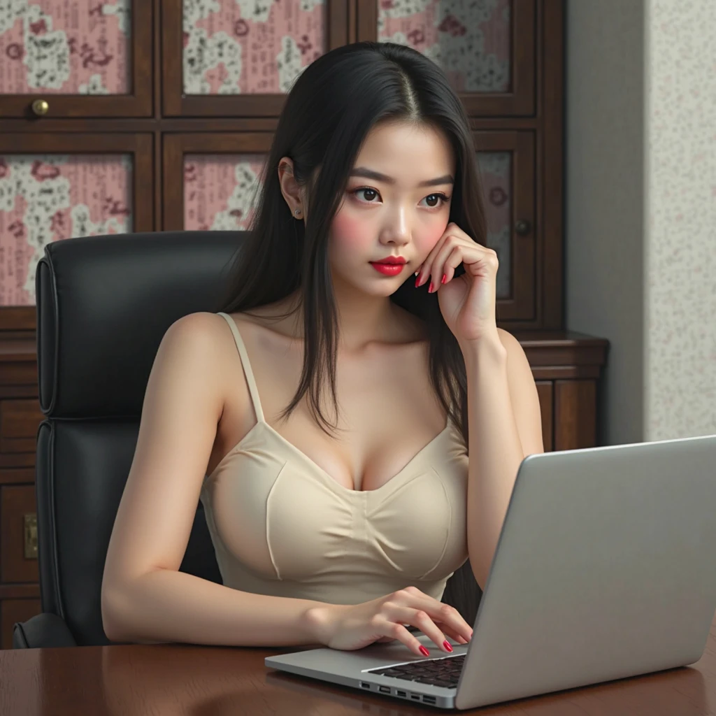 (highest quality、table top、8K、best image quality), (one of the most beautiful women:1.1)、beautiful detailed face、(Wear only fancy bras and panties:1.2)、(Full body photo of a beautiful woman:1.2)、(Wide々A refreshing company office:1.2)、(Perfectly recreate the most natural office interior:1.3)、(Pay close attention to the layout of the interior and depict it in a perfectly natural layout.:1.3)、(A comfortable and refreshing office:1.1)、A bewitching smile staring at me、perfect makeup、(Perfect composition showing the most beautiful women:1.1)、lipstick、long eyelashes、perfect shiny beautiful lips、plump lips、beautiful and elegant eyeshadow、the most beautiful and classy hairstyle、(accurate anatomy:1.1)、blurred background、Very bright