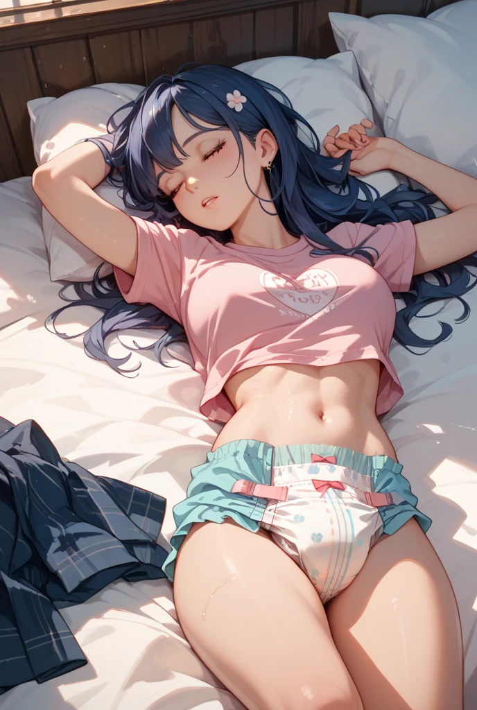 Woman relaxing sleep panties bulge penis