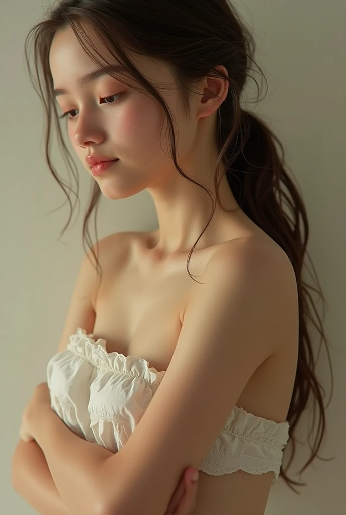 Young girl naked, small breast, no clothes