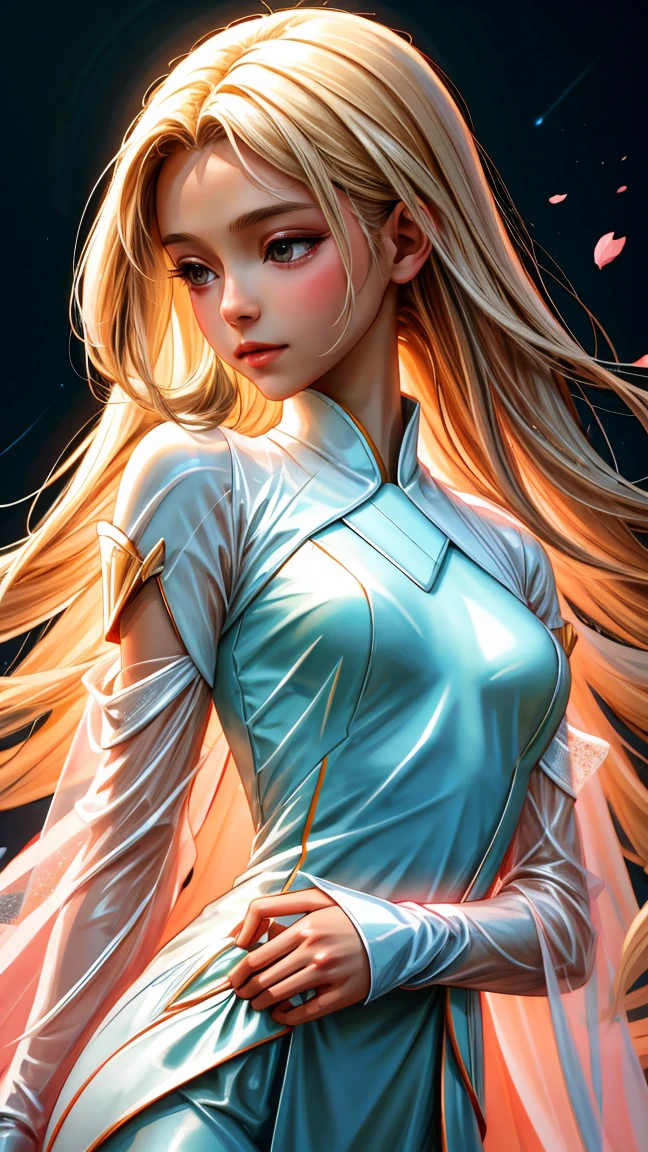 quadratic element，teens girl，Sweet and cute，Hairline，head portrait，Wallpapers，Comic style，There is wind ，By bangs，Soft，gentleness --auto