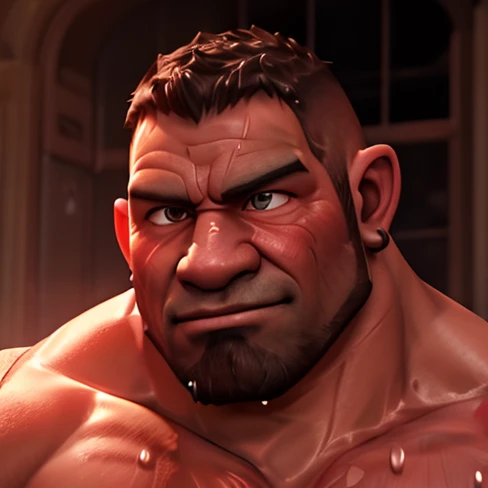 Greg, fat mid-50s overweight guy, dad-bod, slightly balding, dark eyes, big nose, ((((no-muscles)))), ((((shaved face))), exaggerated anger