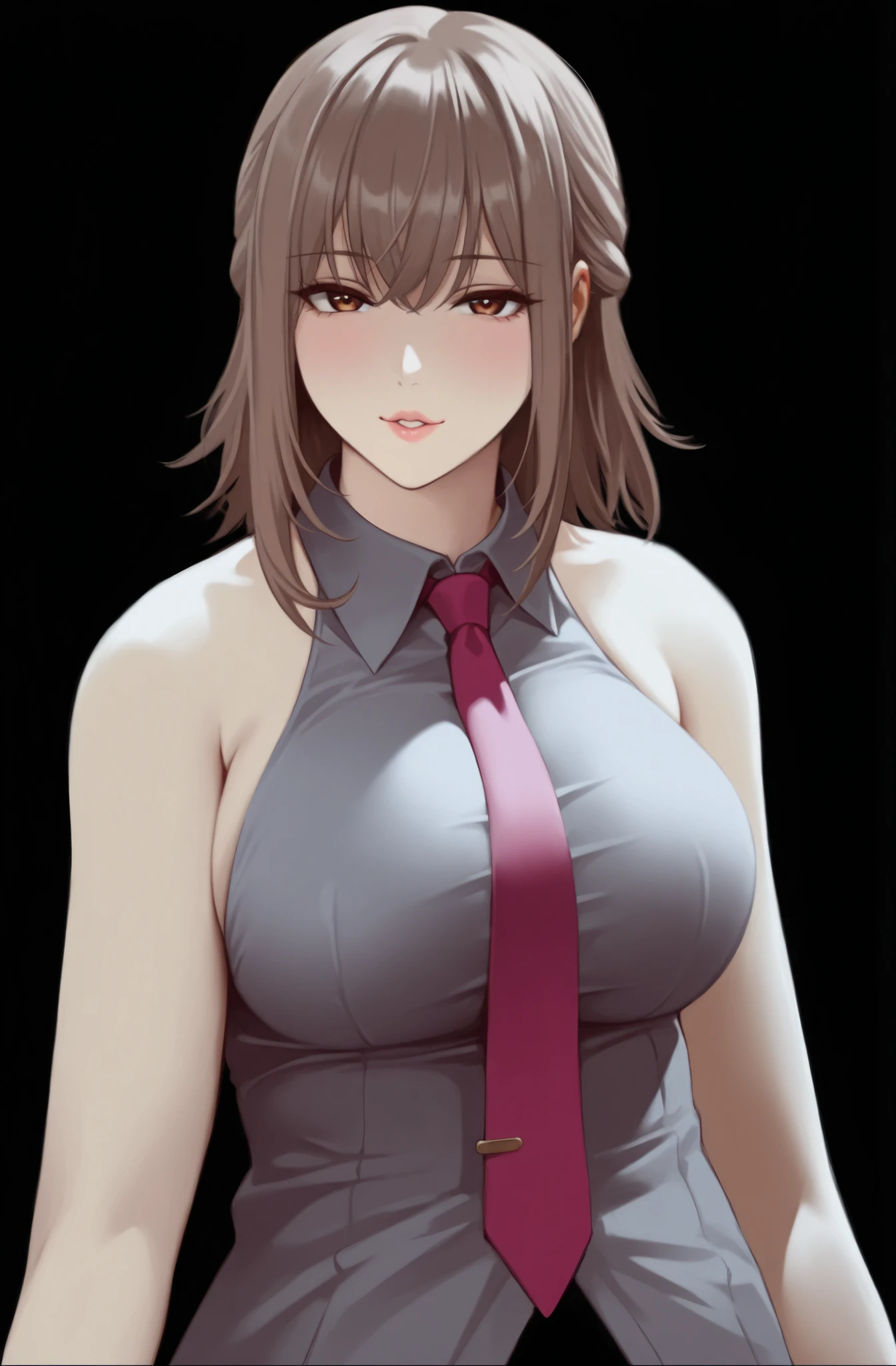 looking at viewer, eye contact, seductive look, temptation,huge breasts,(simple White Backgrounds that is backlit),White backgrounds,manga,