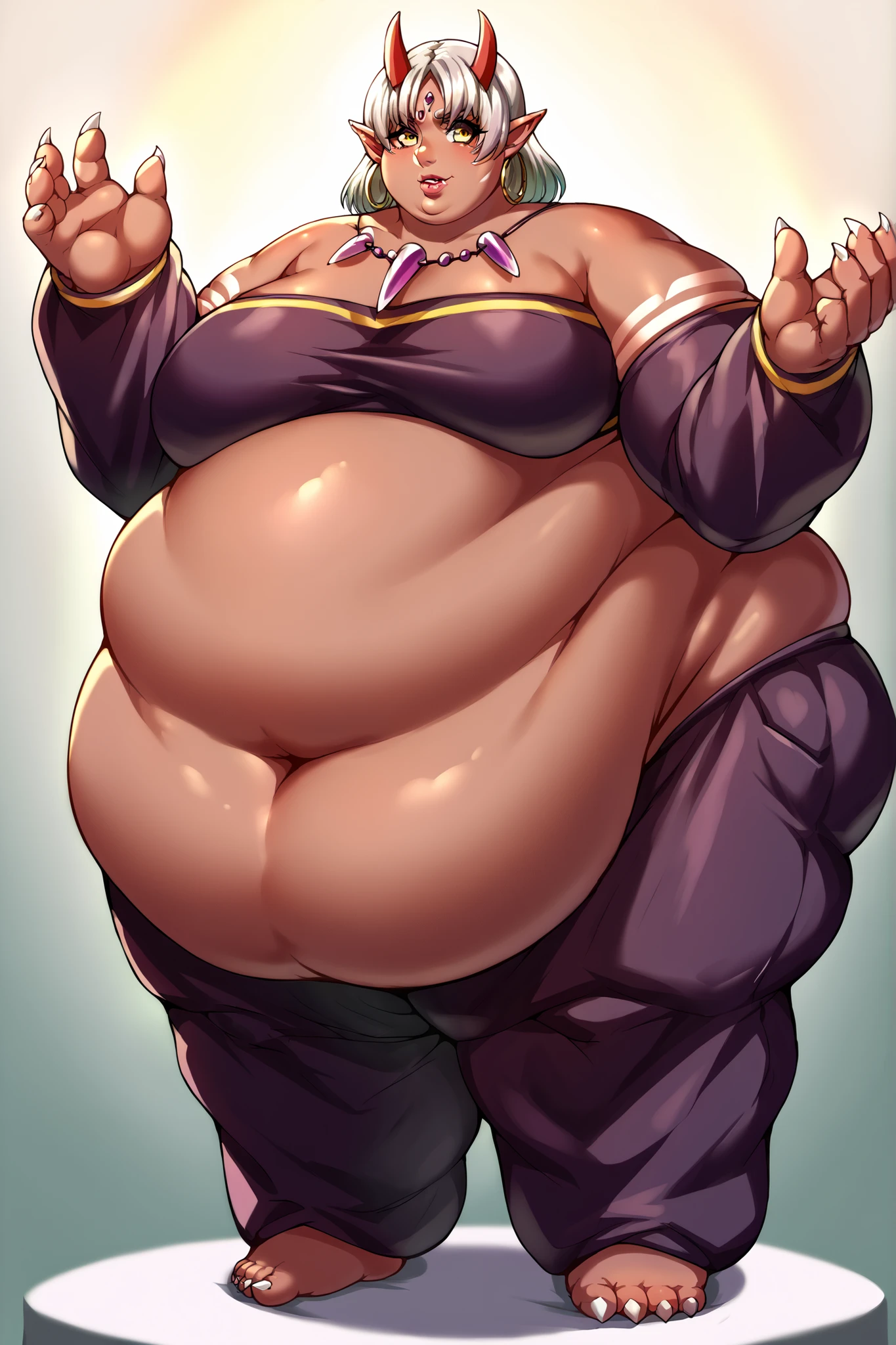 grosse poitrine, cheveux longs, cheveux vivants, , seul,, Muscular girl, Grande femelle, sourire, full body, vest, berserker, warrior, revealing cloths, (1girll), huge tit, Breasts, Conque, Moisturizes skin, ,trpical garden , black and green cheongsa, realistic illumination,top Quority,8K, masterpiece, Muscular female, Muscular, 10 Abs, Elaborate CG artwork, (best qualtiy, exquisite detailing, absolute masterpiece), (Head to Toe Image)), ((Full body image)),(plus size model)), (((mahogany colored dark skin))), ((Short bob cut,Blunt bangs)), (Beautiful mahogany black skin with open legs、One woman in white swimsuit and high heels), (((Light silver hair))), Detailed beautiful mature face, very detailed beautiful face and eyes, (detailed seductive and sharp eyes), (black shiny purple lips)), (black Eye Shadow), blush, (sadistic seductive smile), (Curvaceous), ( unbelievably huge curvaceous hips), (very huge sensual ass), (ridiculously massive thick thighs), (glittery skin), (wet oily skin), Fingernail Art, Jewelry, Bracelet, hoop earrings. Tongue out:1.6, long tongue:1.5