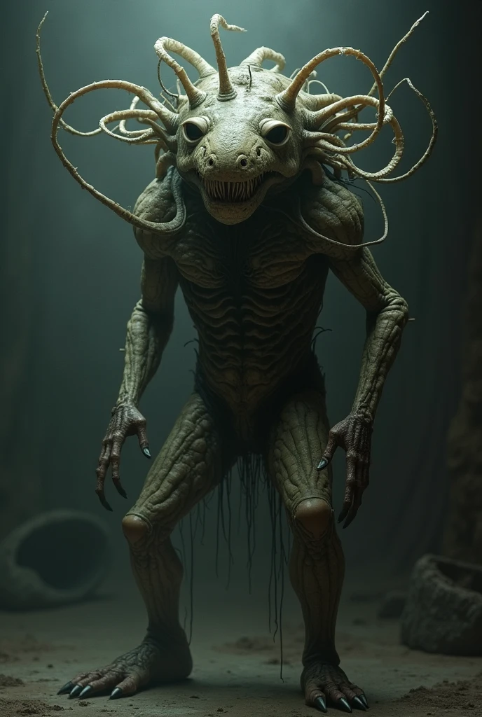 cigarette creature,Tim Burton+Brom+Henson+Ito Style meshed, hyperstylized, hyper surreal graffiti style, focus clarity, moody lighting, Best HD, High Resolution, horror fantasy