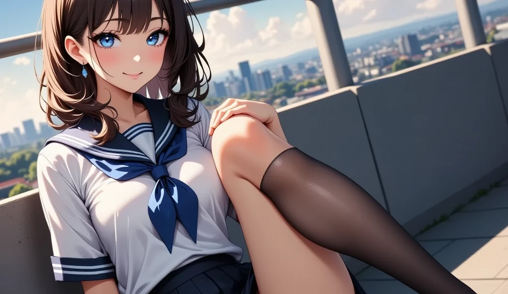 Thich thighs big boobs school anime 4girl in the class mini skirt school unıform beautiful in the class classmate fishnet stockings Fat boobs