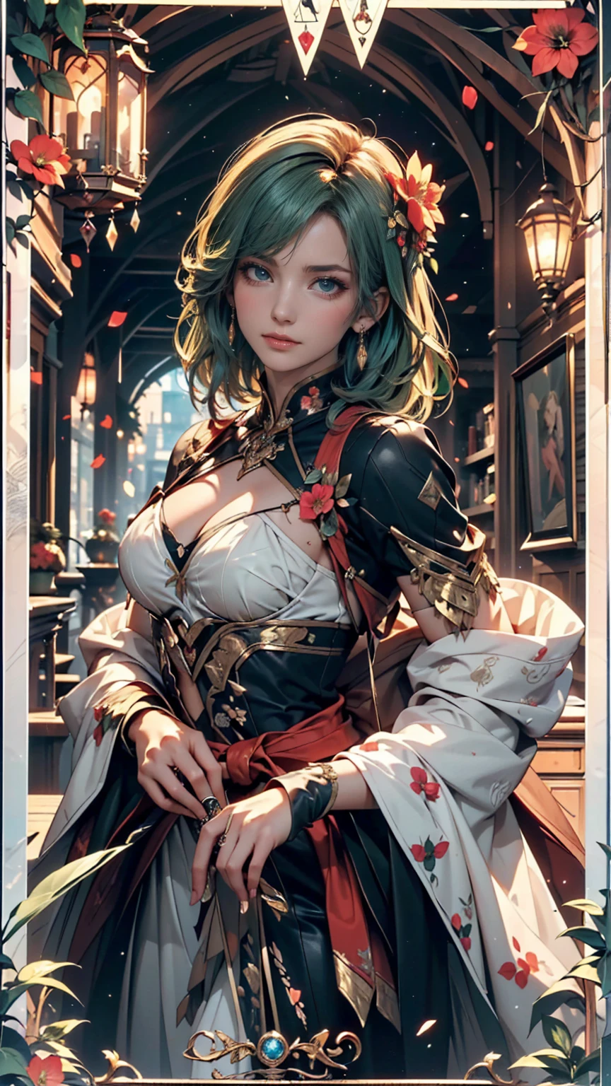 One person, alone, hair ornaments, Green Hair, Twin tails, Long Hair, dress, water,, Mid shot portrait photography (Farzan) From Genshin Impact,, Dark Fantasy Background, Charming grin., By Greg Rutkowski and Walt Disney、Extremely realistic, highly detailed and intricate photorealistic analog style photos。Eyes sharply focused, Cinema Lighting,, , ,超High resolution, High resolution, 8k