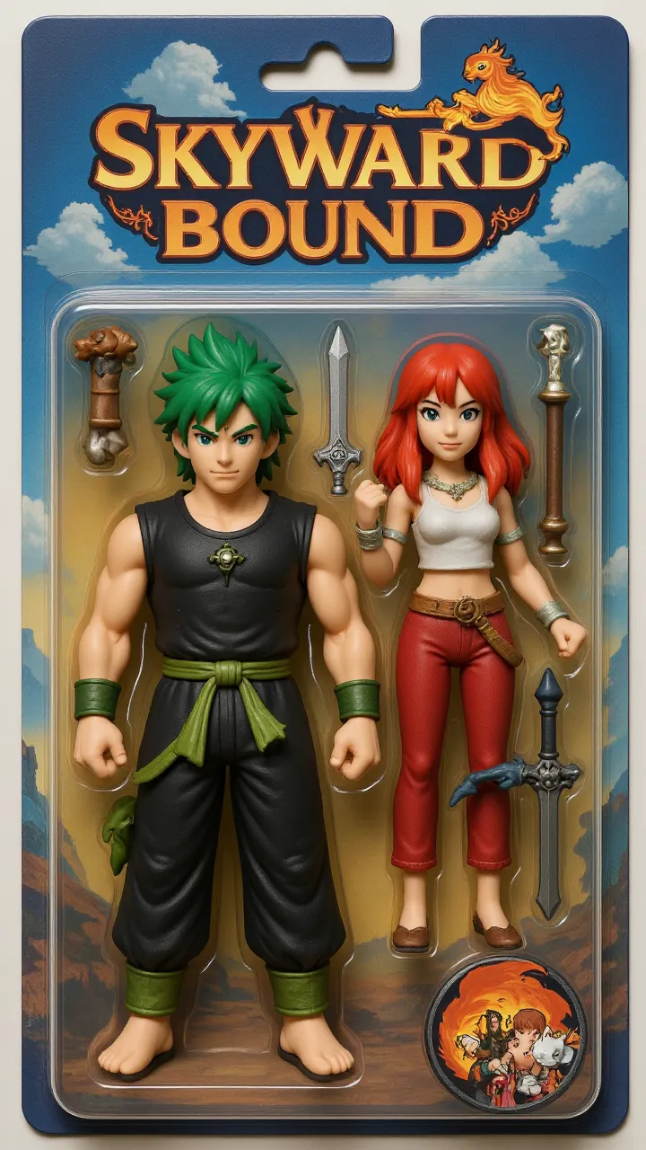 master piece, 3 figures, 1 small troll like man next to a muscular blonde man and a beautiful red haired woman in a silver coin bikini.