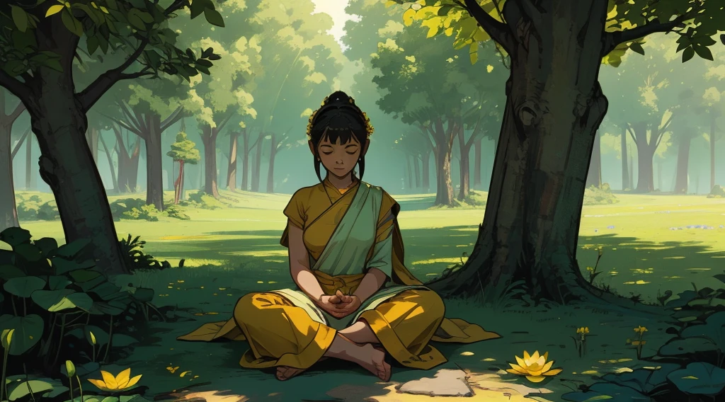 view from above,close-up,The legend of korra, 1girl,korra, muscular,(dark skin,medium tits,thongs,,micro bikini,sitting cross - legged:1.3 ,)( meditating,lotus pose sitting on meditation:1.4), lifting skirt, closed eyes