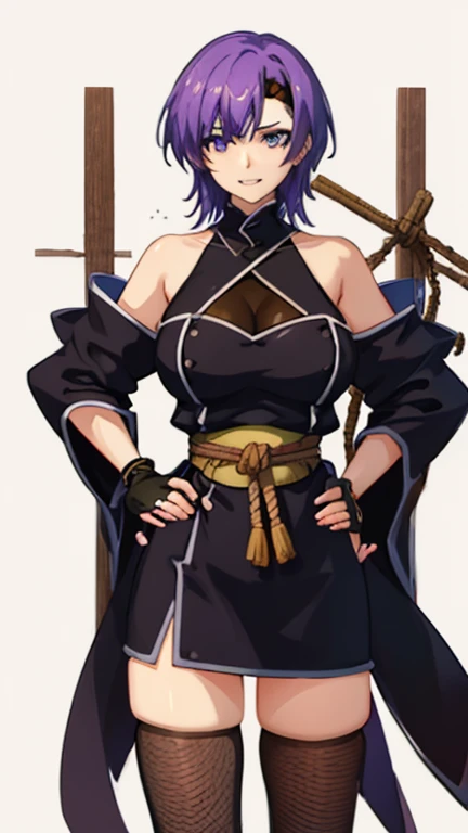 (masterpiece, best quality:1.3)
DOAAyane, 1girl, solo, breasts, short hair, large breasts, thighhighs, bare shoulders, weapon, sword, headband,Fighting Arena